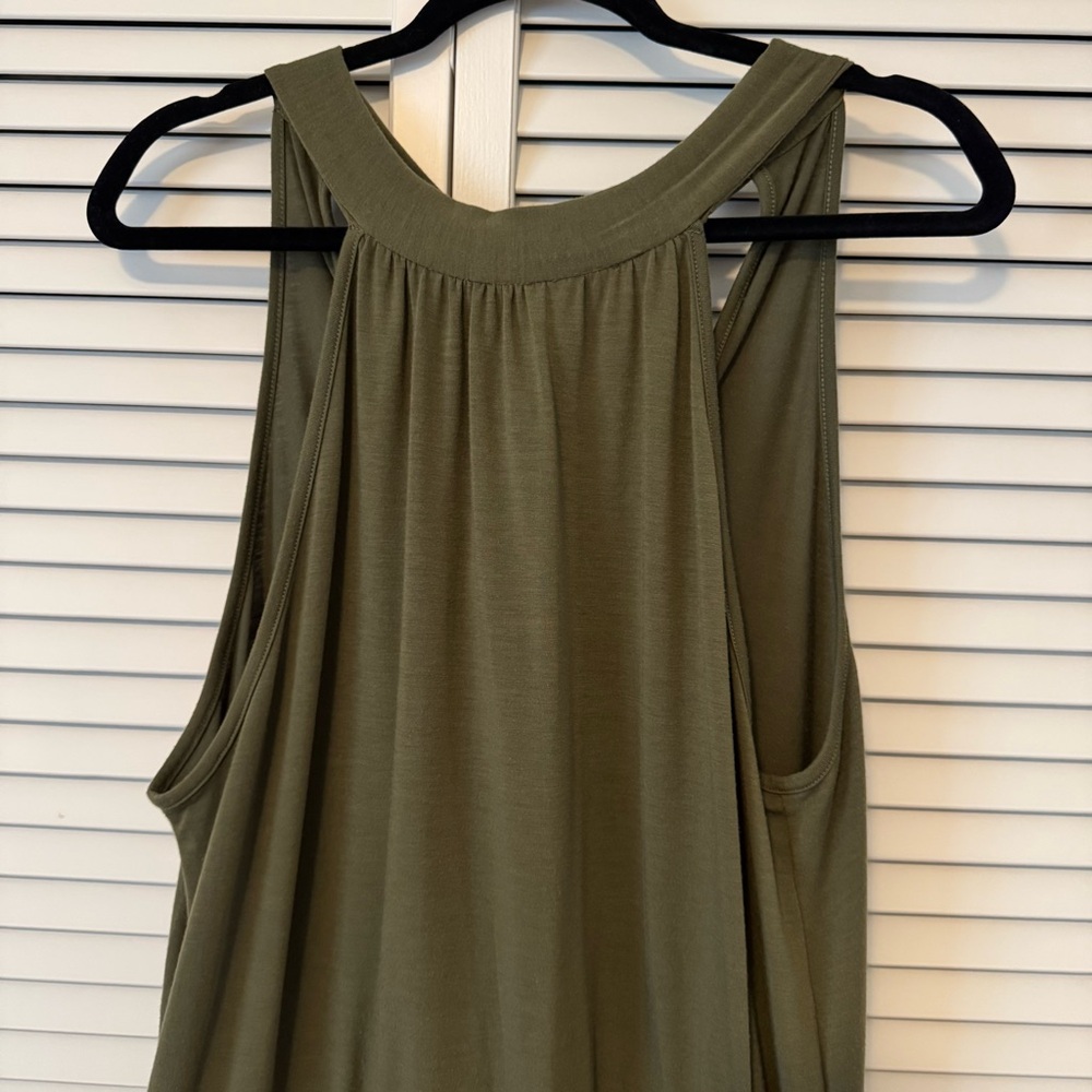 Amazon Olive Green Sleeveless Romper Halter Neck  Size Large - Picture 5 of 9